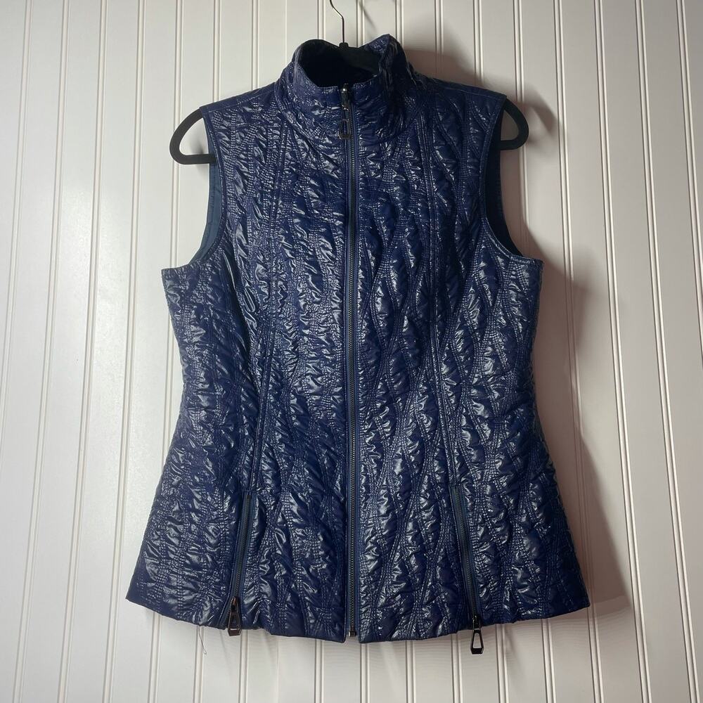 600 West Women’s Navy Blue Full-Zip Adjustable Vest Size Small